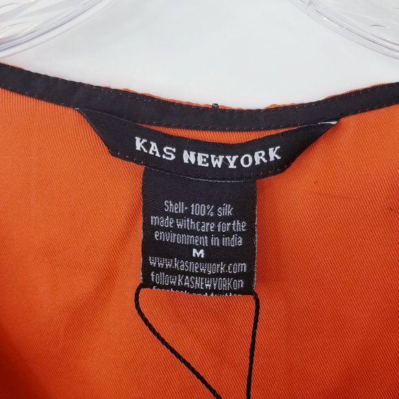 KAS New York 100% Silk Orange Embellished Tunic - Picture 5 of 13